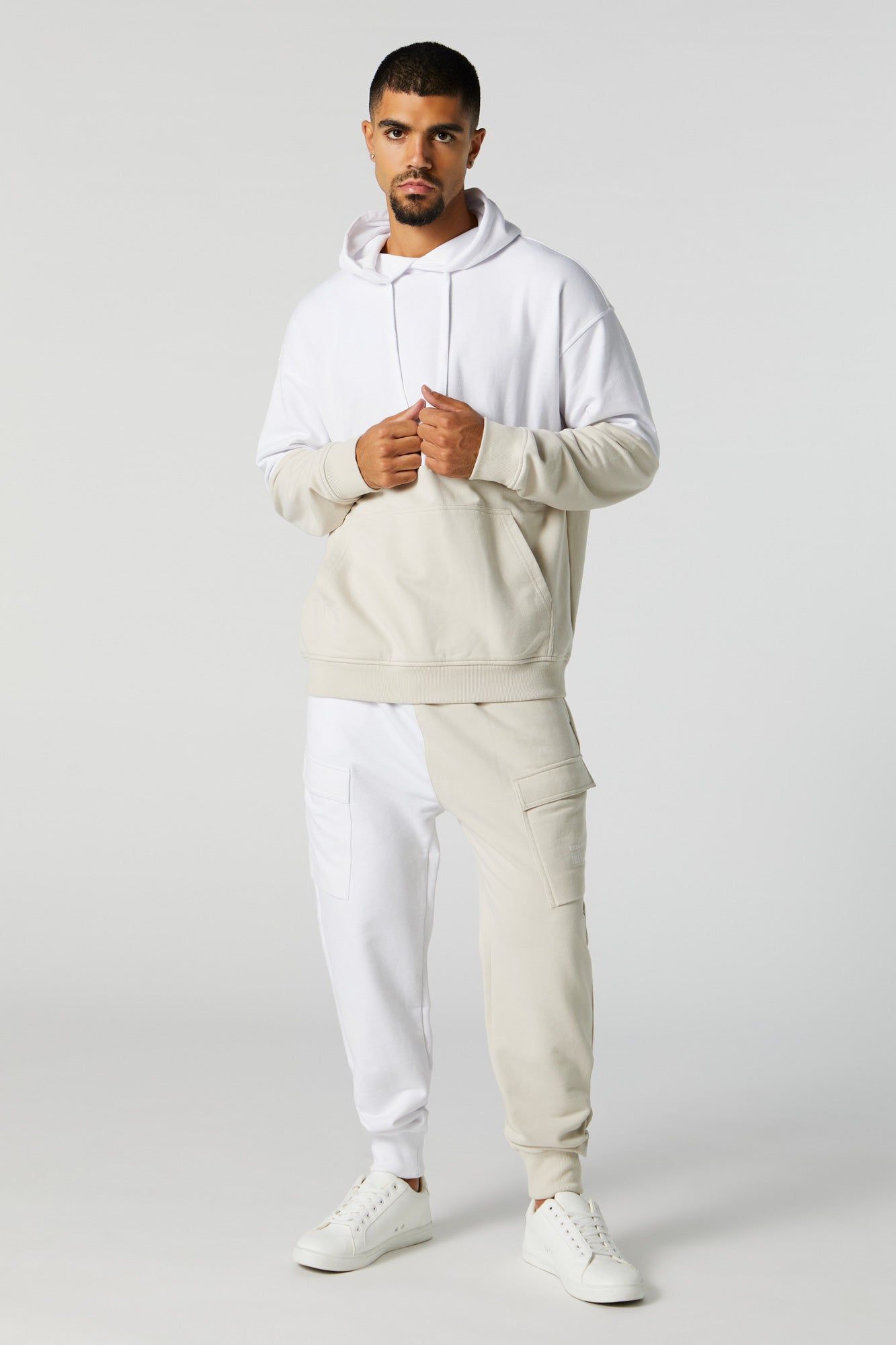 Fleece Colourblock Cargo Jogger sold by Urban Planet product image thumbnail 3