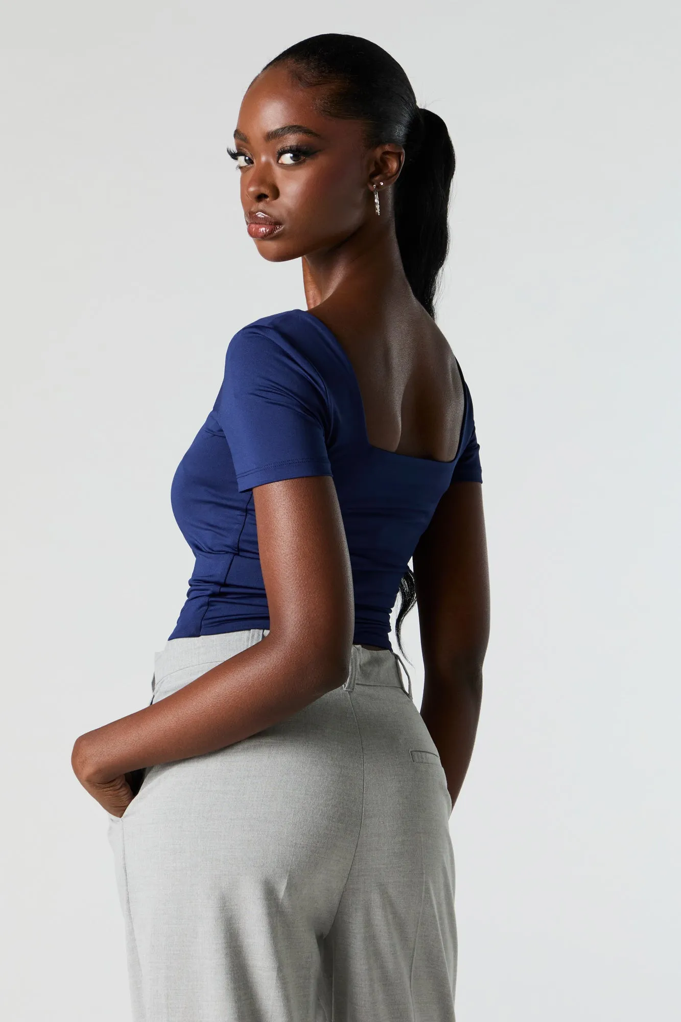 Contour Square Neck Cropped T-Shirt sold by Urban Planet product image thumbnail 5