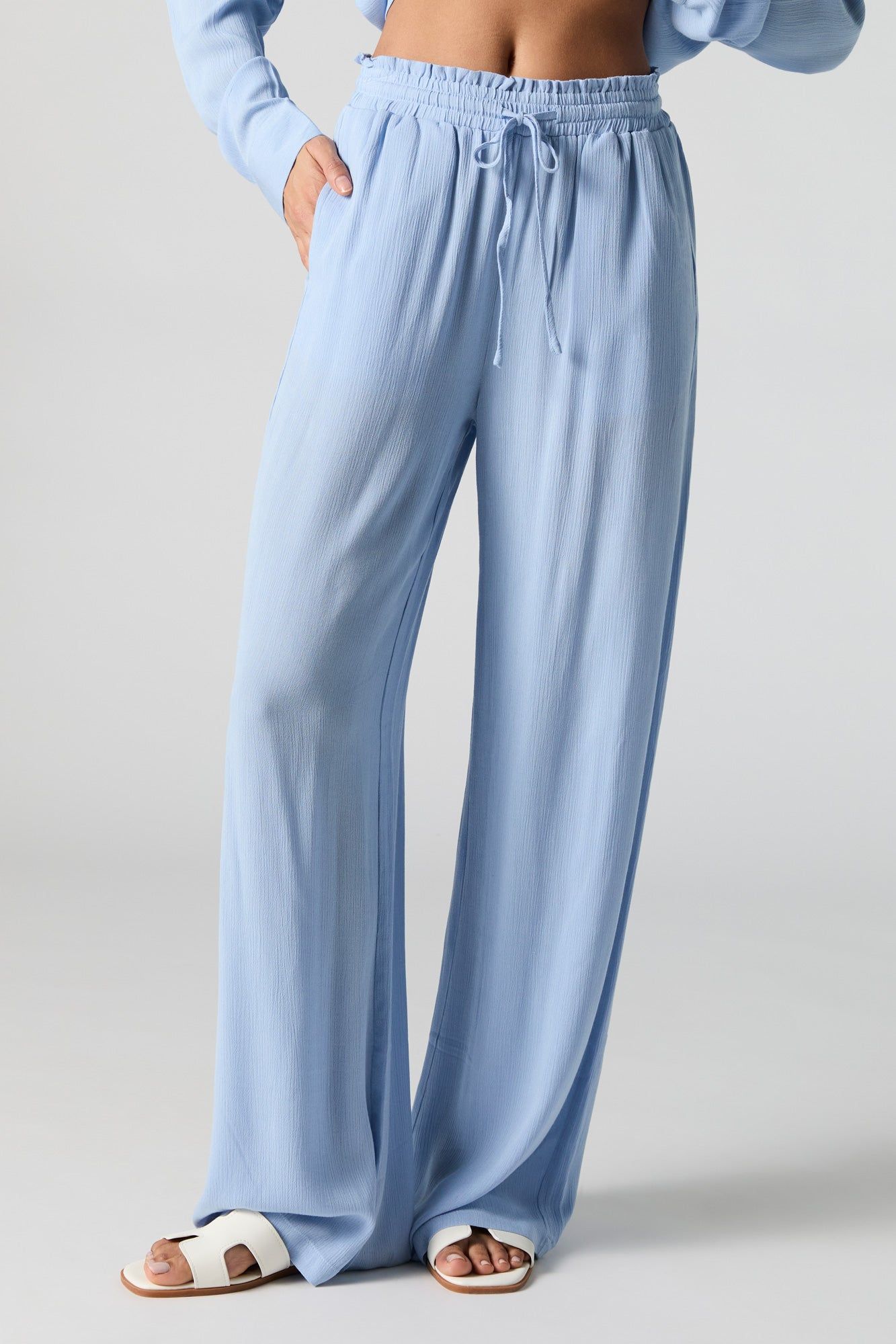 Textured Drawstring Wide Leg Pant sold by Urban Planet product image thumbnail 2