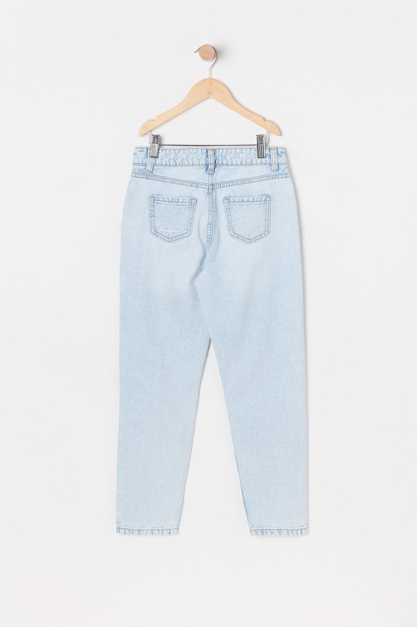 Girls High-Rise Distressed Light Wash Mom Jean sold by Urban Planet product image thumbnail 2