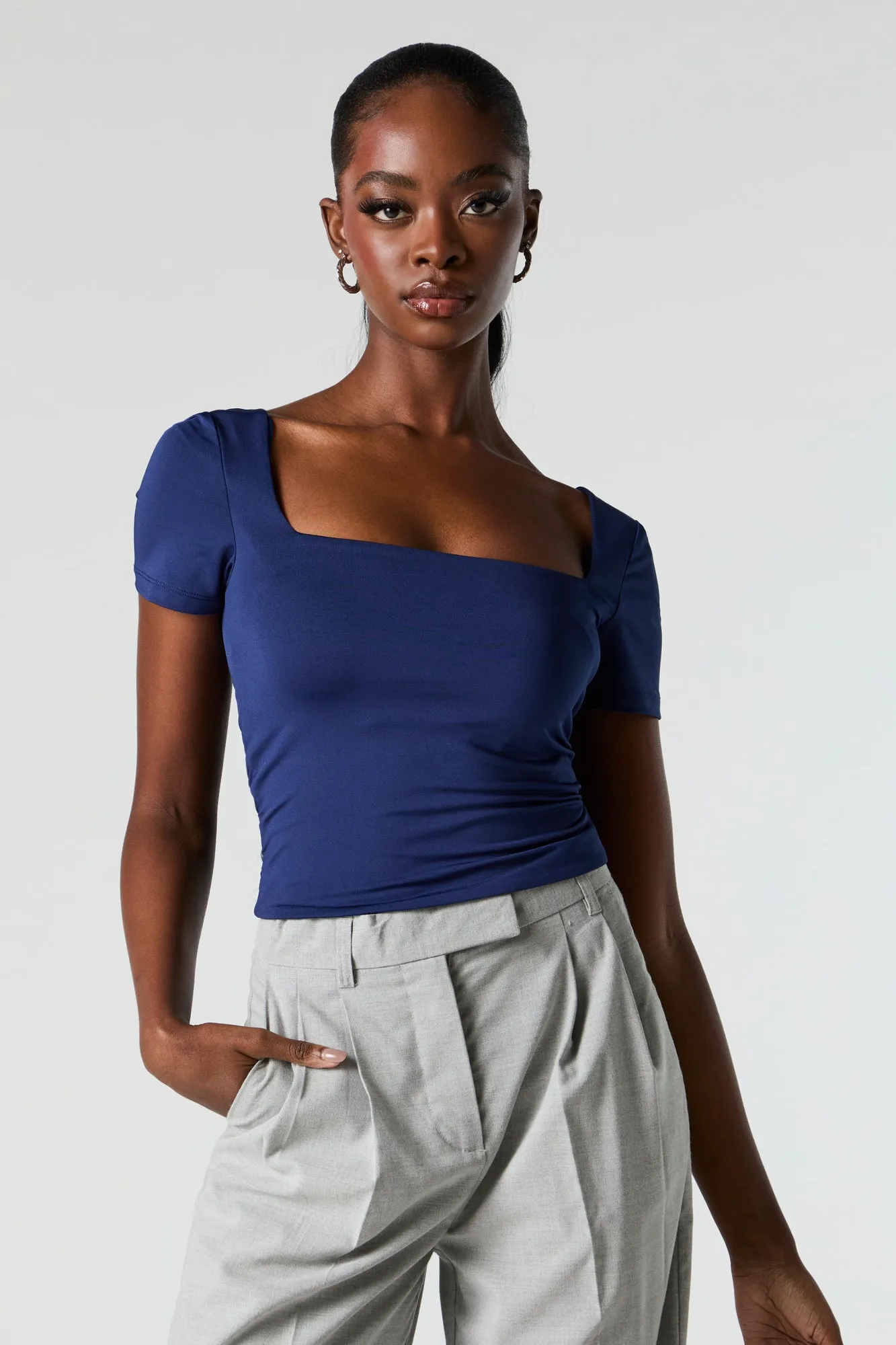 Contour Square Neck Cropped T-Shirt sold by Urban Planet product image thumbnail 4