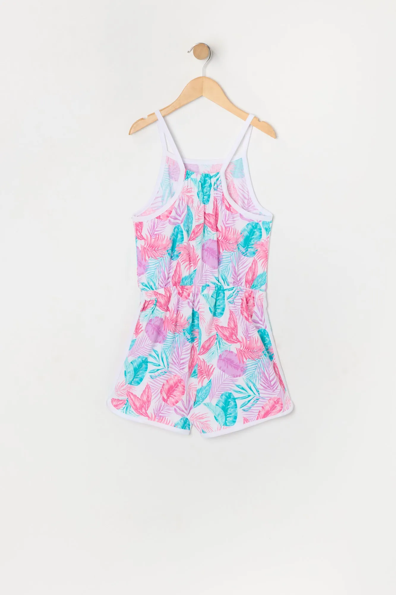 Girls Leaf Print Dolphin Hem Romper sold by Urban Planet product image thumbnail 2