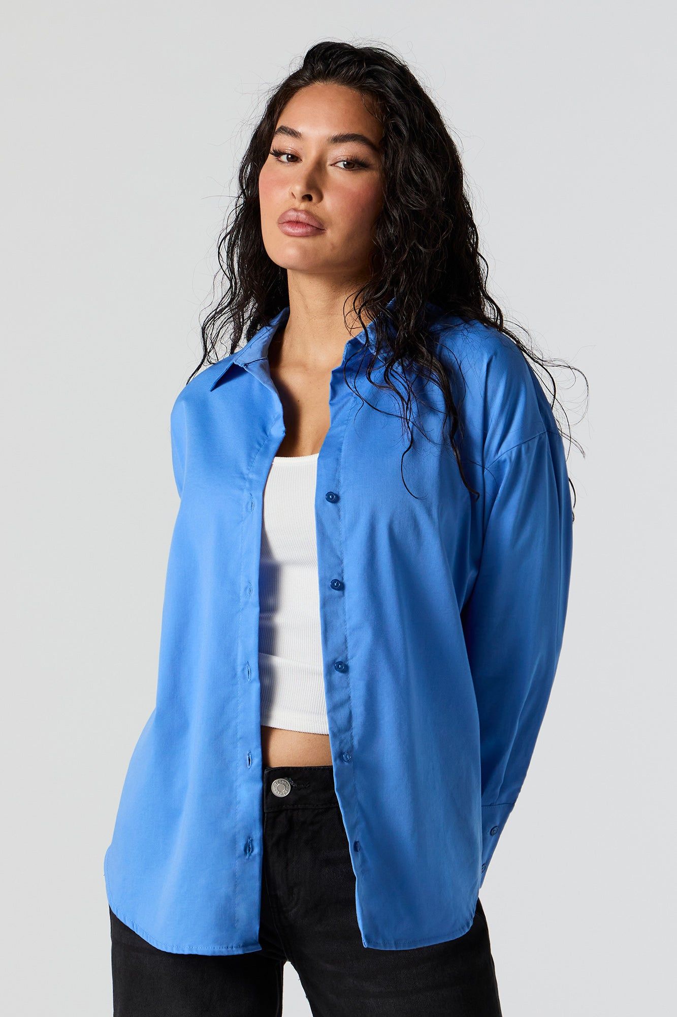 Poplin Button-Up Top sold by Urban Planet