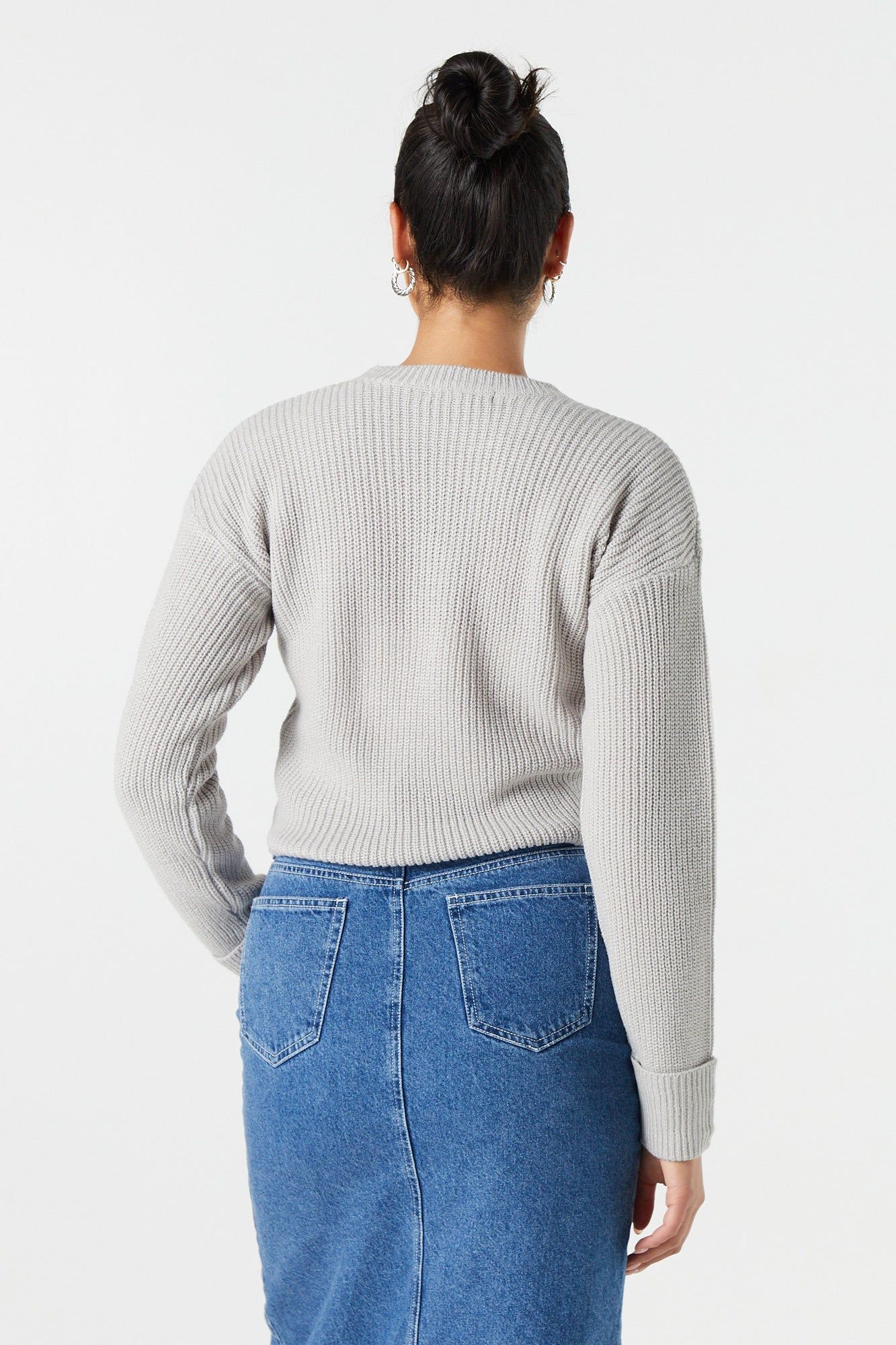 Chandail court en tricot à manches longues sold by Urban Planet product image thumbnail 11