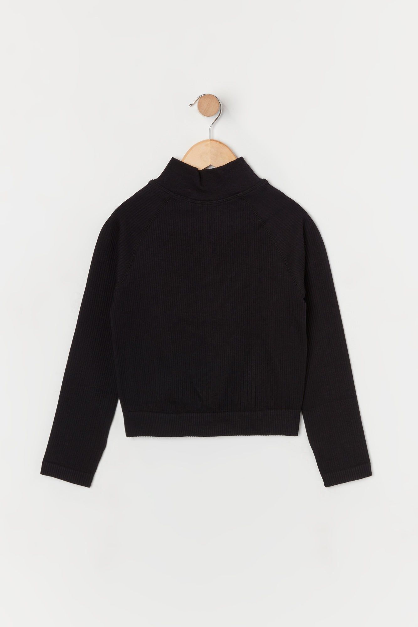 Haut actif à demi-zip côtelé sans coutures pour fille sold by Urban Planet product image thumbnail 2