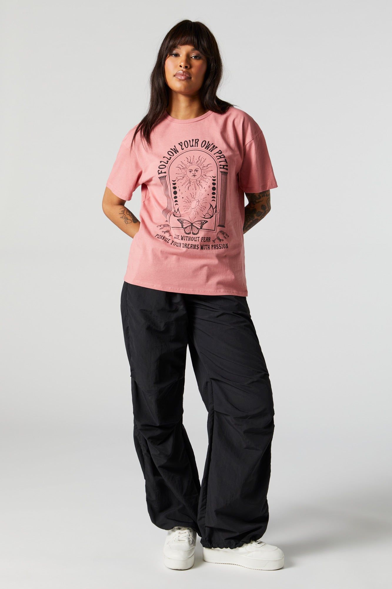 Follow Your Path Graphic Boyfriend T-Shirt sold by Urban Planet product image thumbnail 3