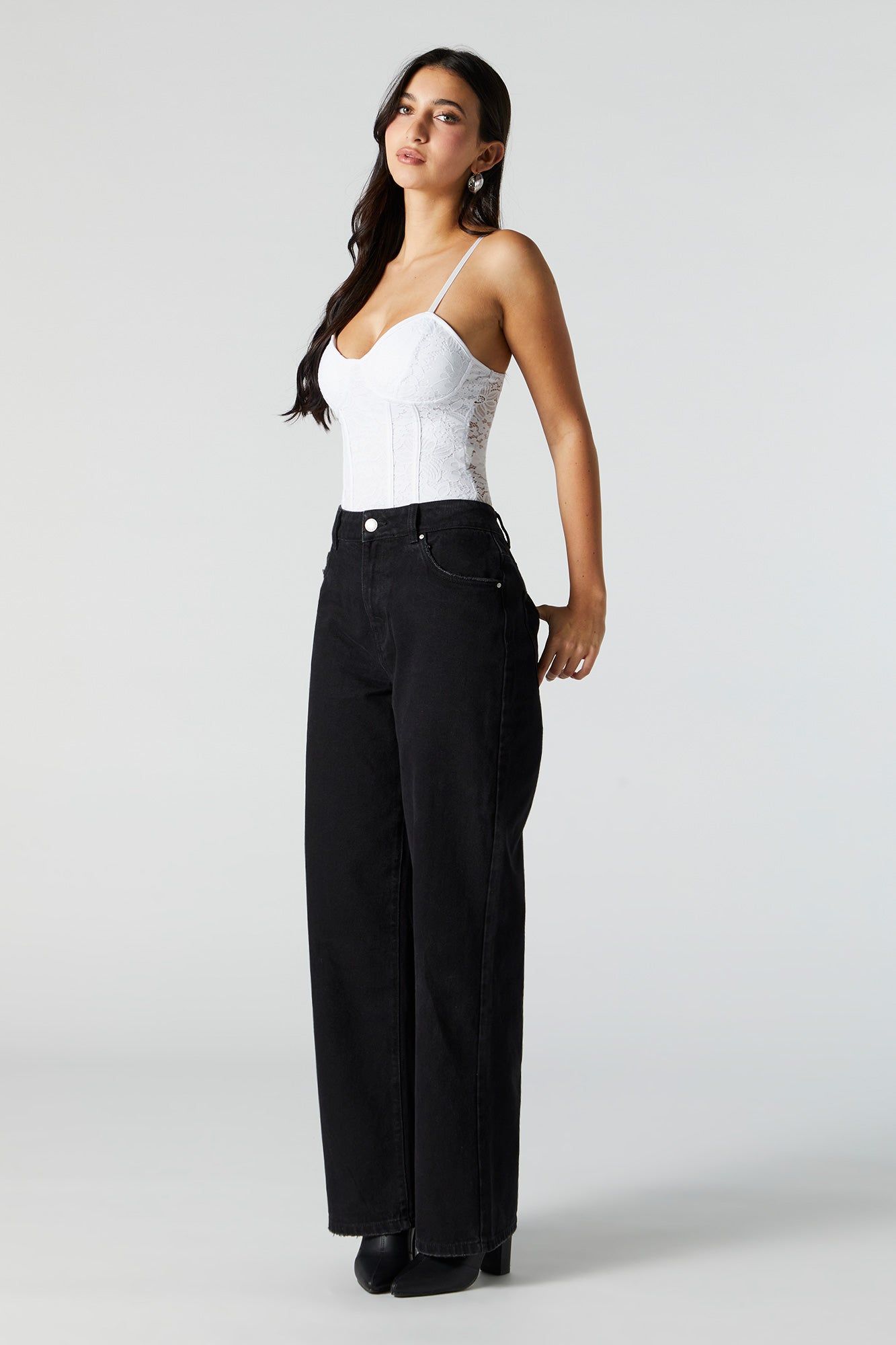 White Lace Corset Bodysuit sold by Urban Planet product image thumbnail 3