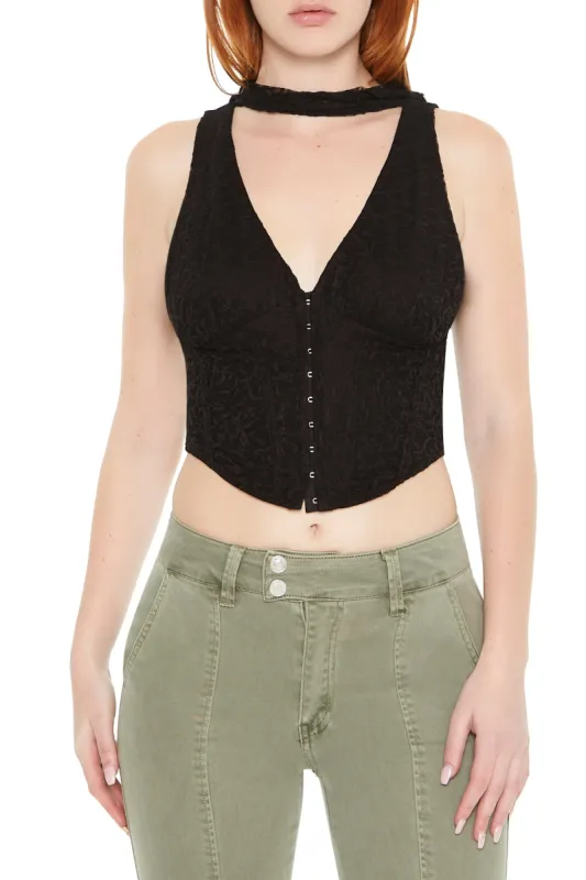Lace Sash Corset Crop Top sold by Urban Planet