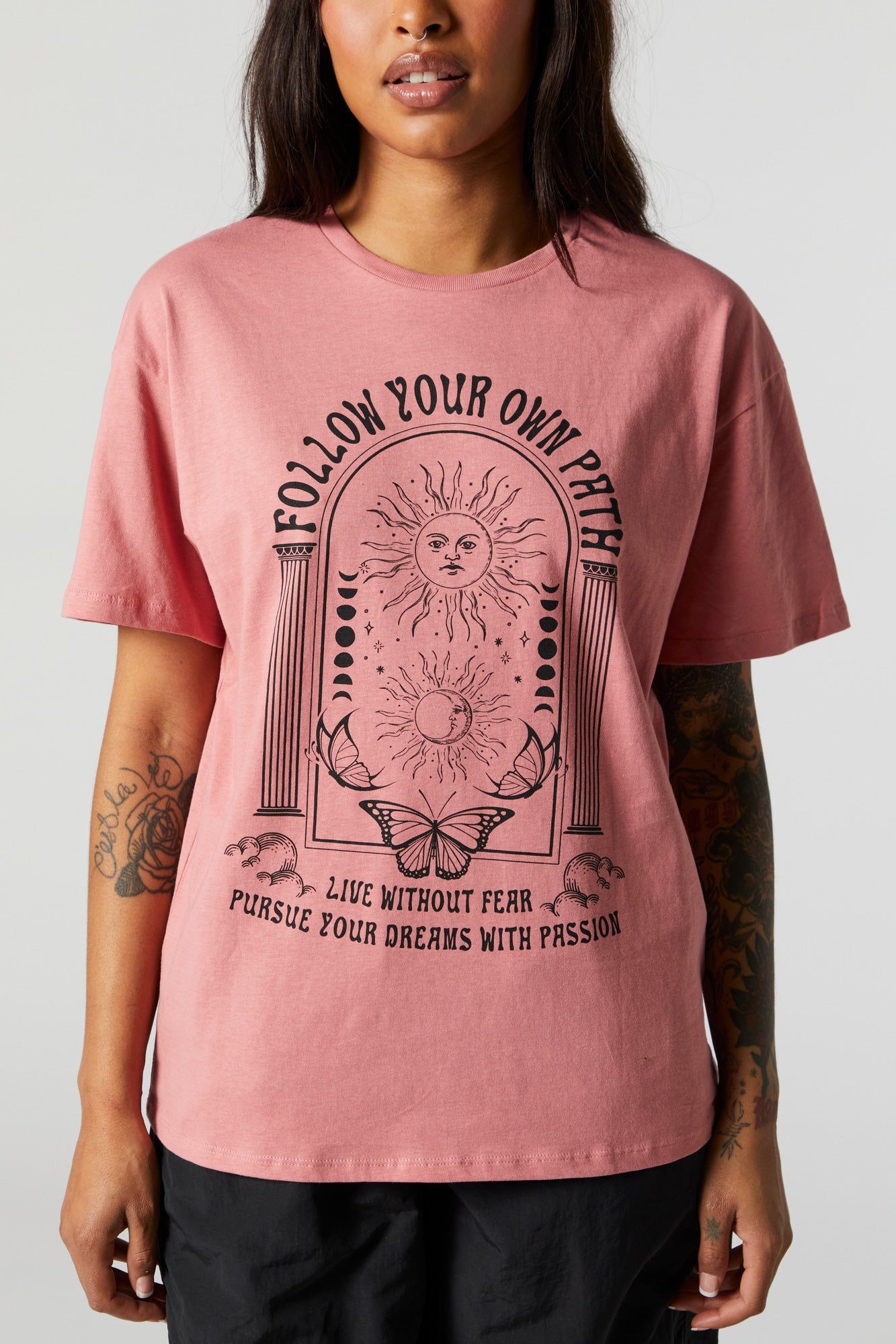 Follow Your Path Graphic Boyfriend T-Shirt sold by Urban Planet