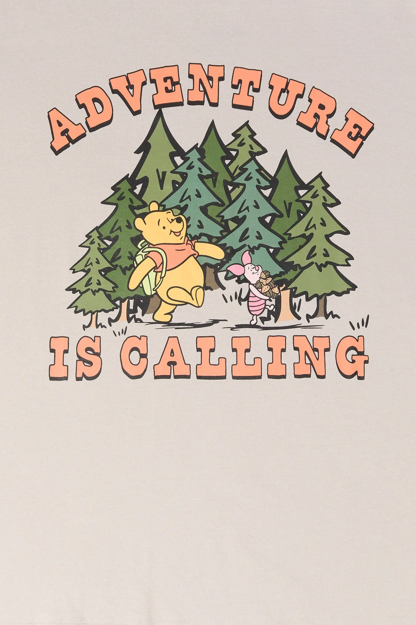 Pooh Bear Adventure is Calling Graphic Boyfriend T-Shirt sold by Urban Planet product image thumbnail 2
