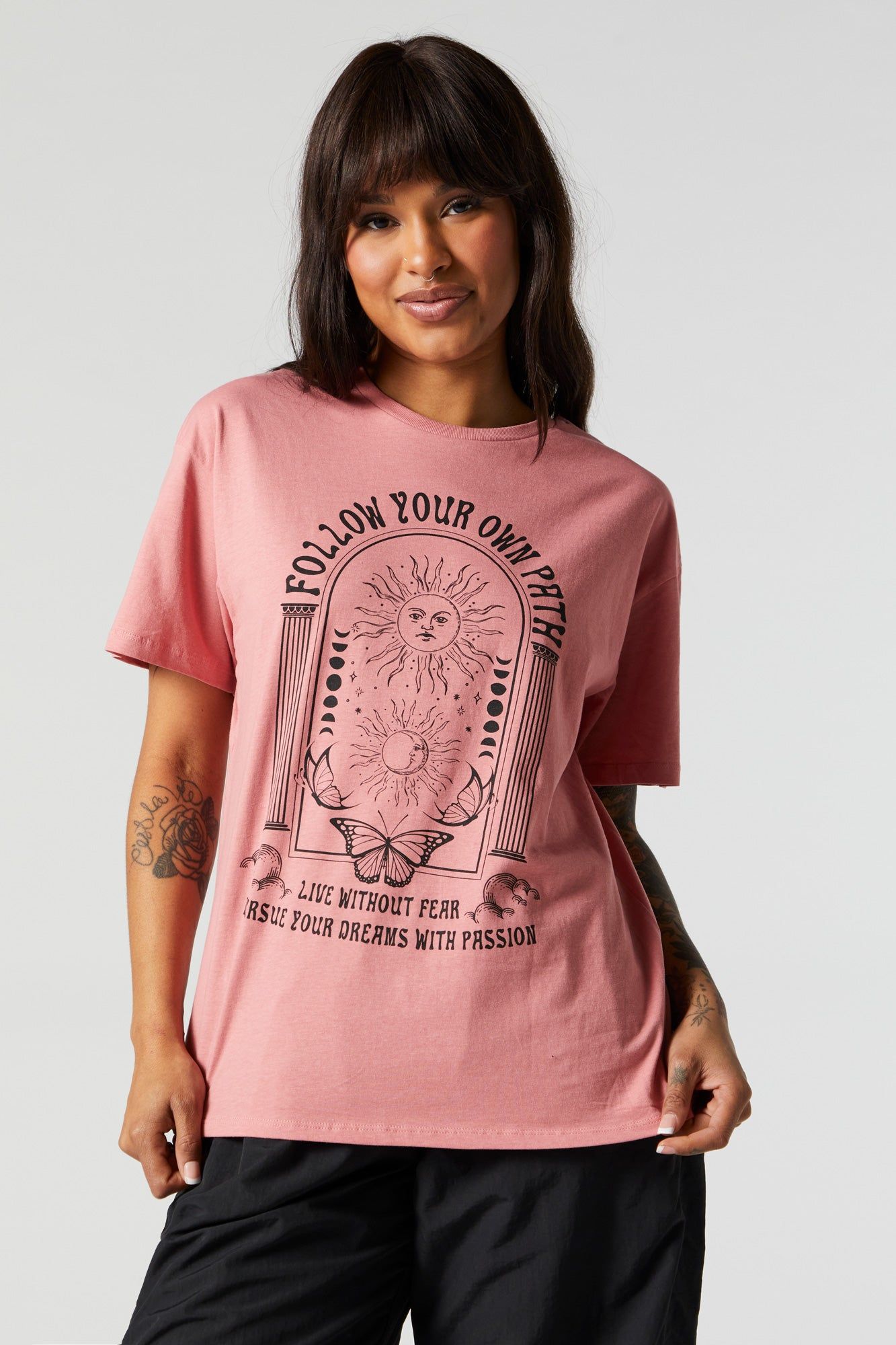 Follow Your Path Graphic Boyfriend T-Shirt sold by Urban Planet product image thumbnail 2