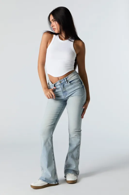 Jean à jambe évasée délavé vintage pâle à taille haute sold by Urban Planet