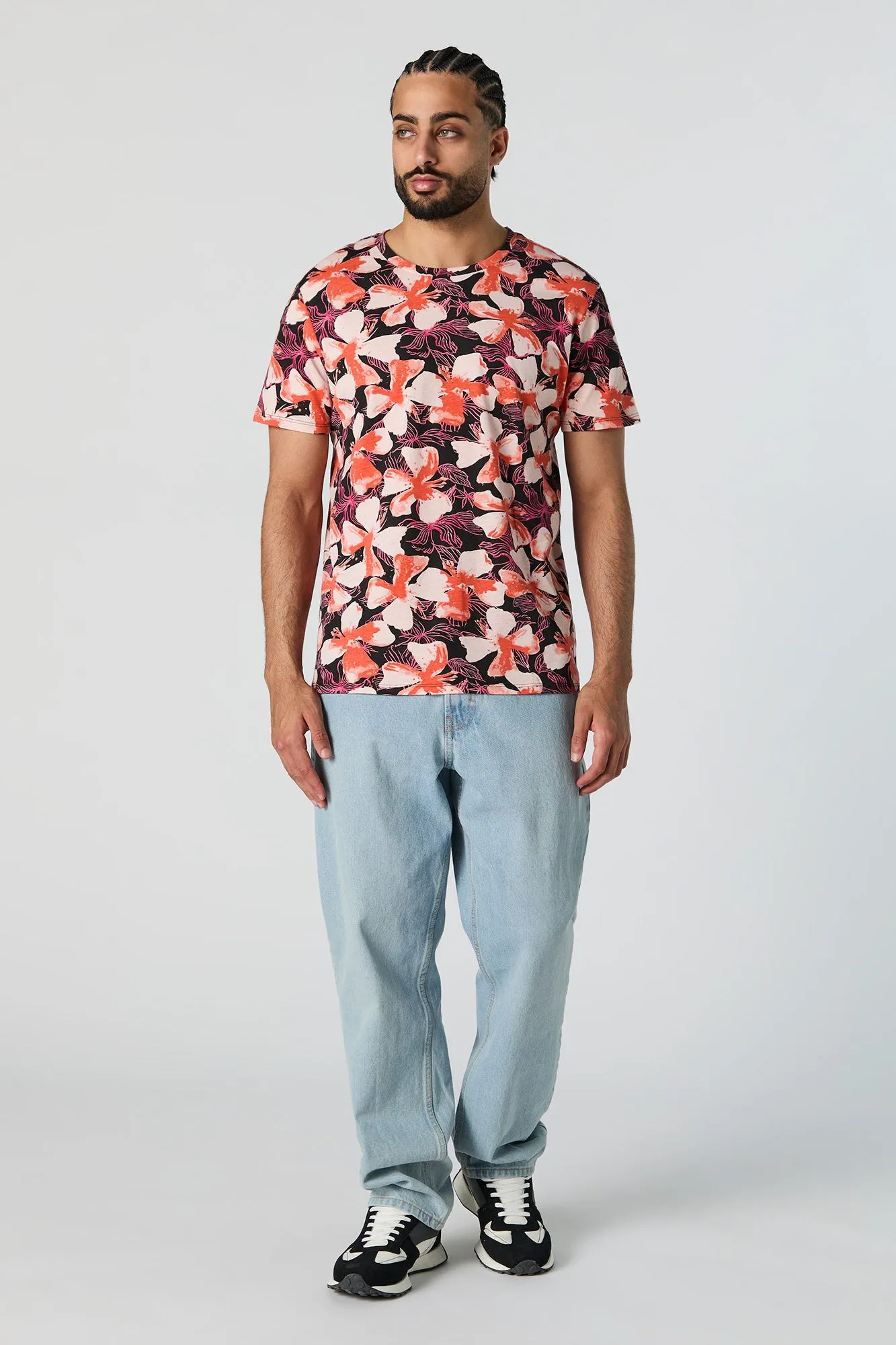 Hibiscus Print T-Shirt sold by Urban Planet product image thumbnail 3