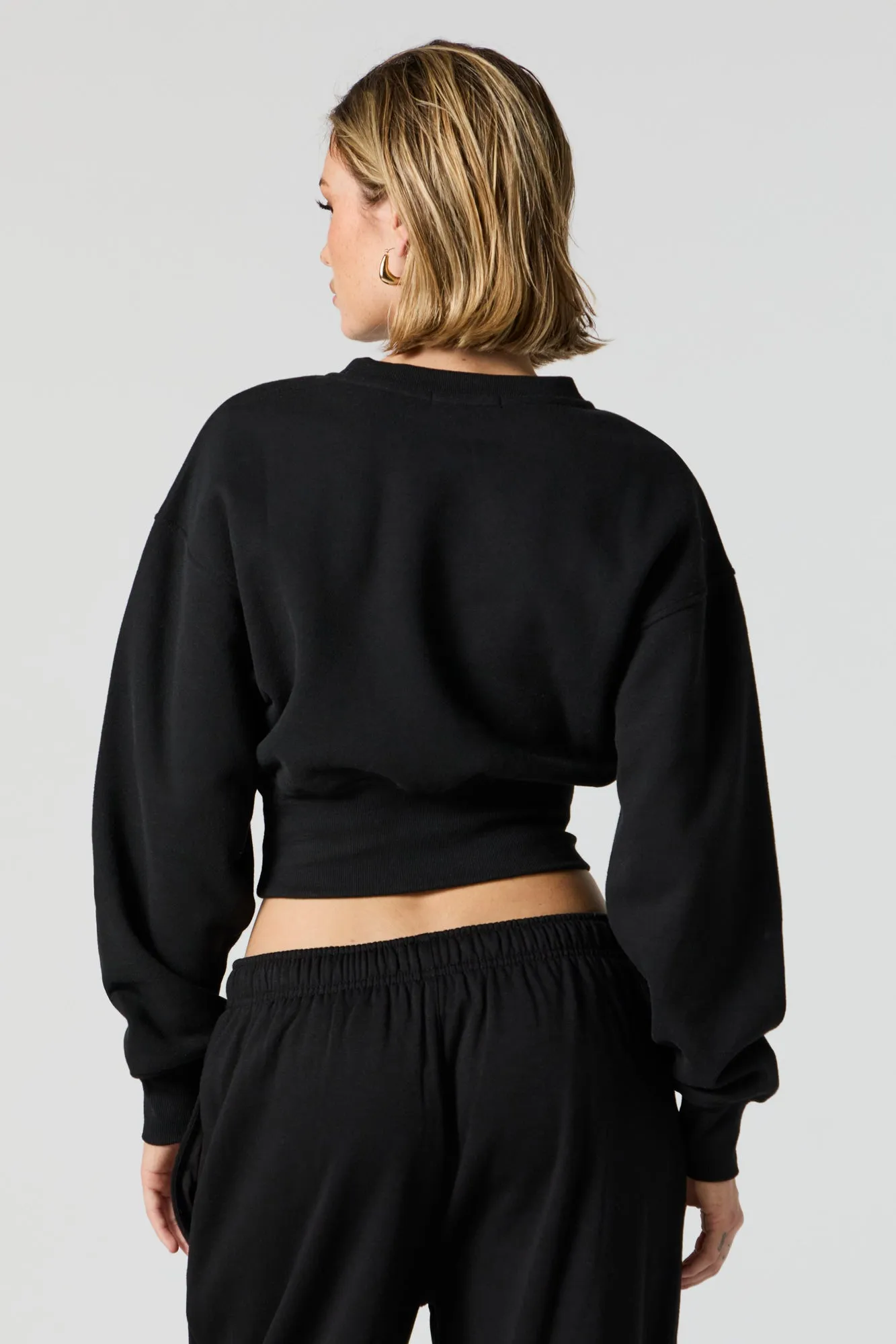 Crewneck Long Sleeve Crop Sweatshirt sold by Urban Planet product image thumbnail 5