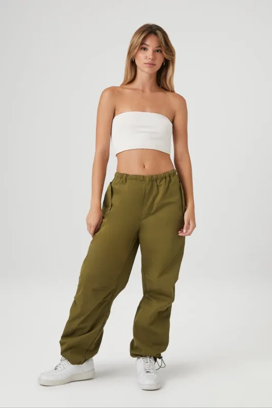 Twill Wide Leg Parachute Pant sold by Urban Planet