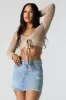 Distressed Denim Mini Skirt sold by Urban Planet