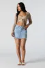 Distressed Denim Mini Skirt sold by Urban Planet