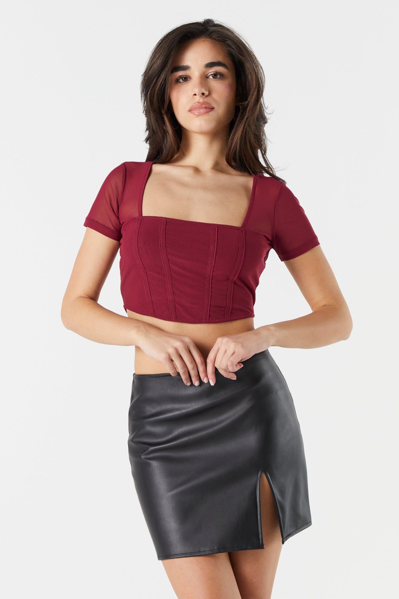 Mesh Sleeve Corset Top sold by Urban Planet product image thumbnail 7