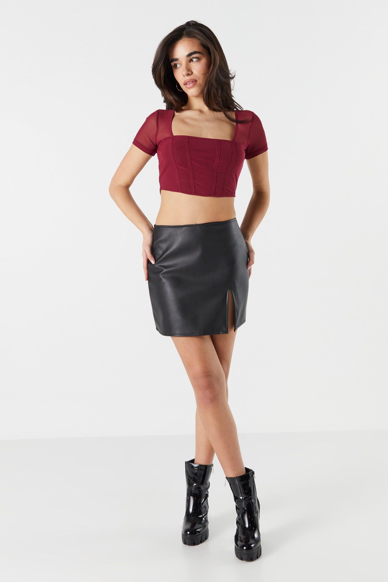 Mesh Sleeve Corset Top sold by Urban Planet product image thumbnail 9