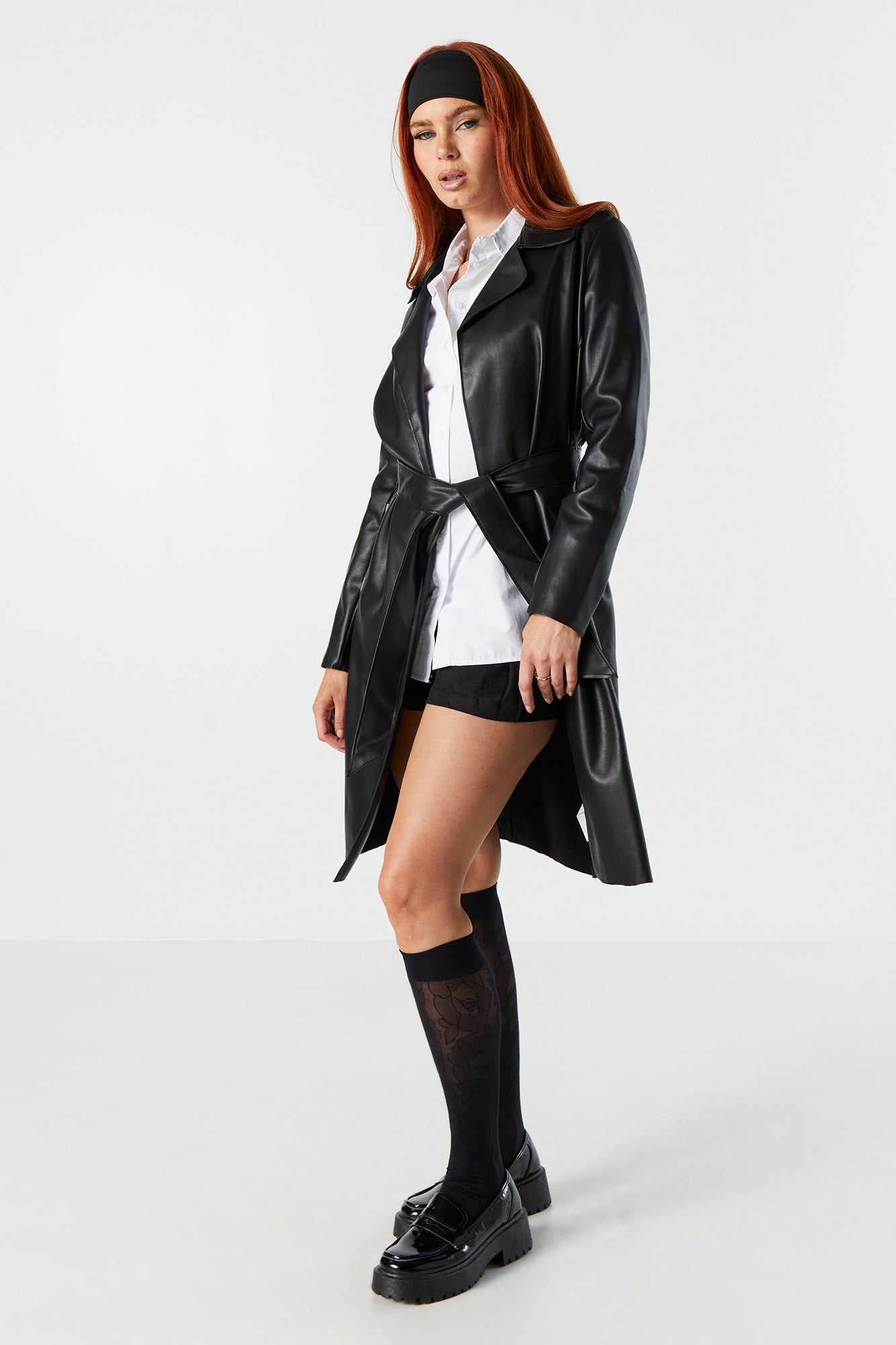 Faux Leather Trench Coat sold by Urban Planet product image thumbnail 4