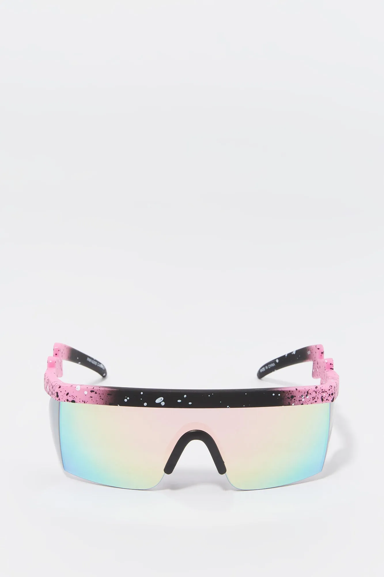 Paint Splatter Sporty Shield Sunglasses sold by Urban Planet