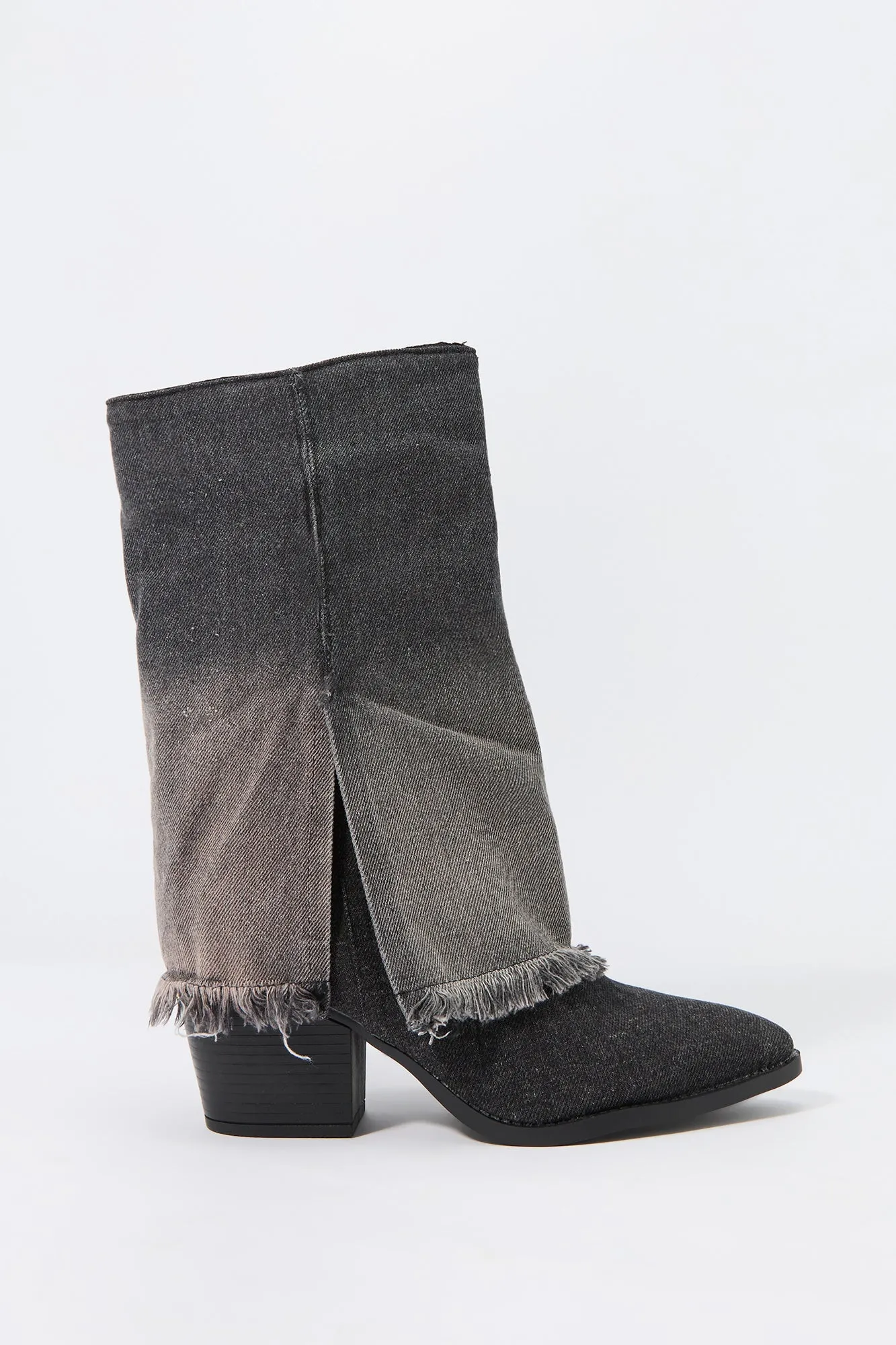 Bottes à talon effilé avec revers en denim sold by Urban Planet product image thumbnail 5