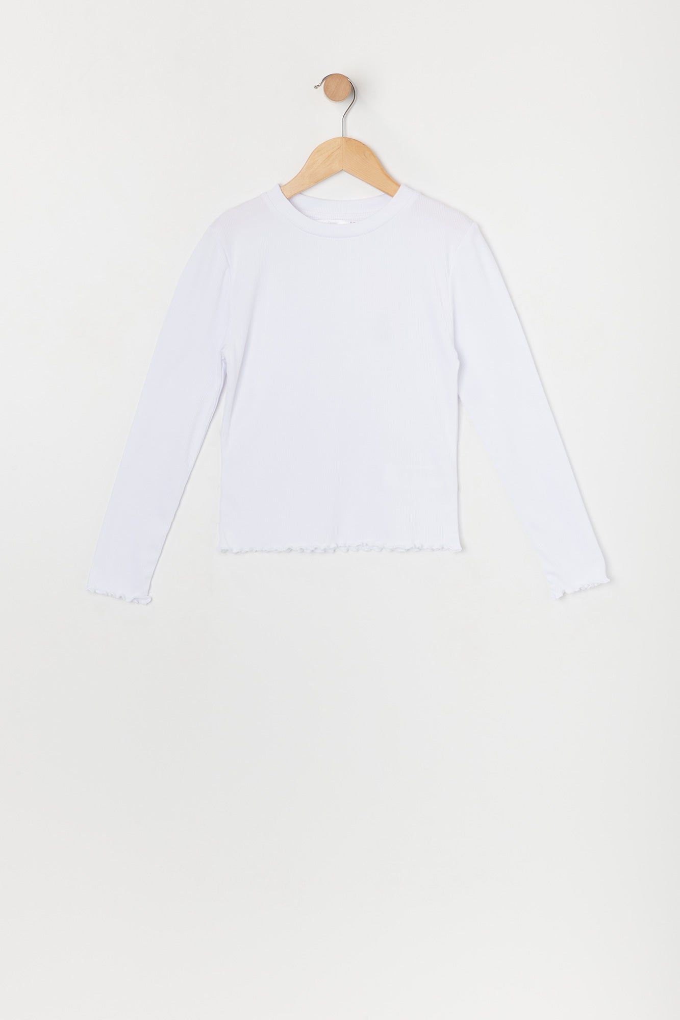 Haut côtelé à manches longues avec ourlet volanté pour fille sold by Urban Planet product image thumbnail 3