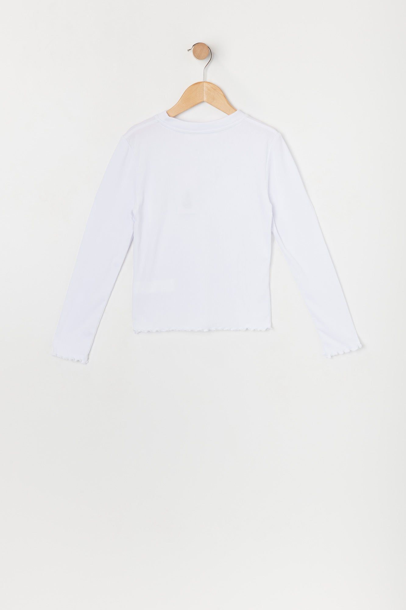 Haut côtelé à manches longues avec ourlet volanté pour fille sold by Urban Planet product image thumbnail 4