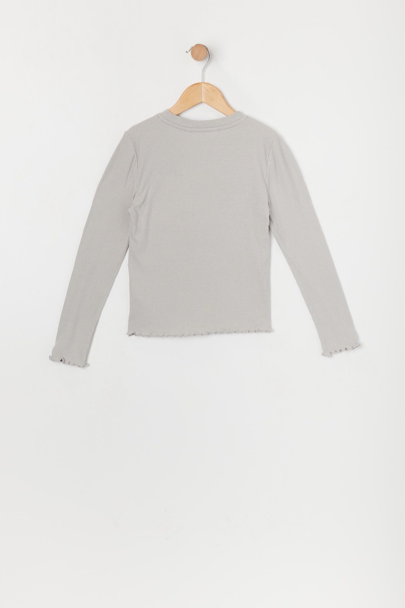 Haut côtelé à manches longues avec ourlet volanté pour fille sold by Urban Planet product image thumbnail 2