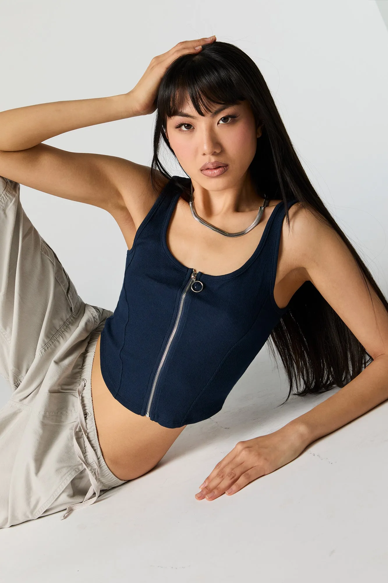 Scoop Neck Zip-Up Tank sold by Urban Planet product image thumbnail 4