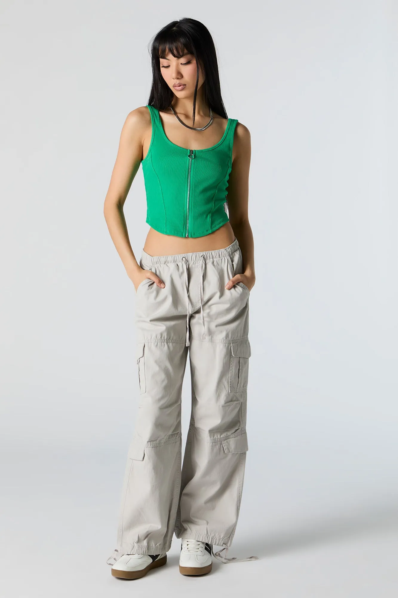 Scoop Neck Zip-Up Tank sold by Urban Planet product image thumbnail 3