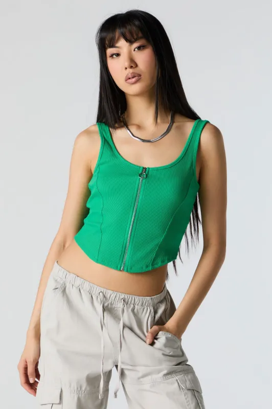 Scoop Neck Zip-Up Tank sold by Urban Planet
