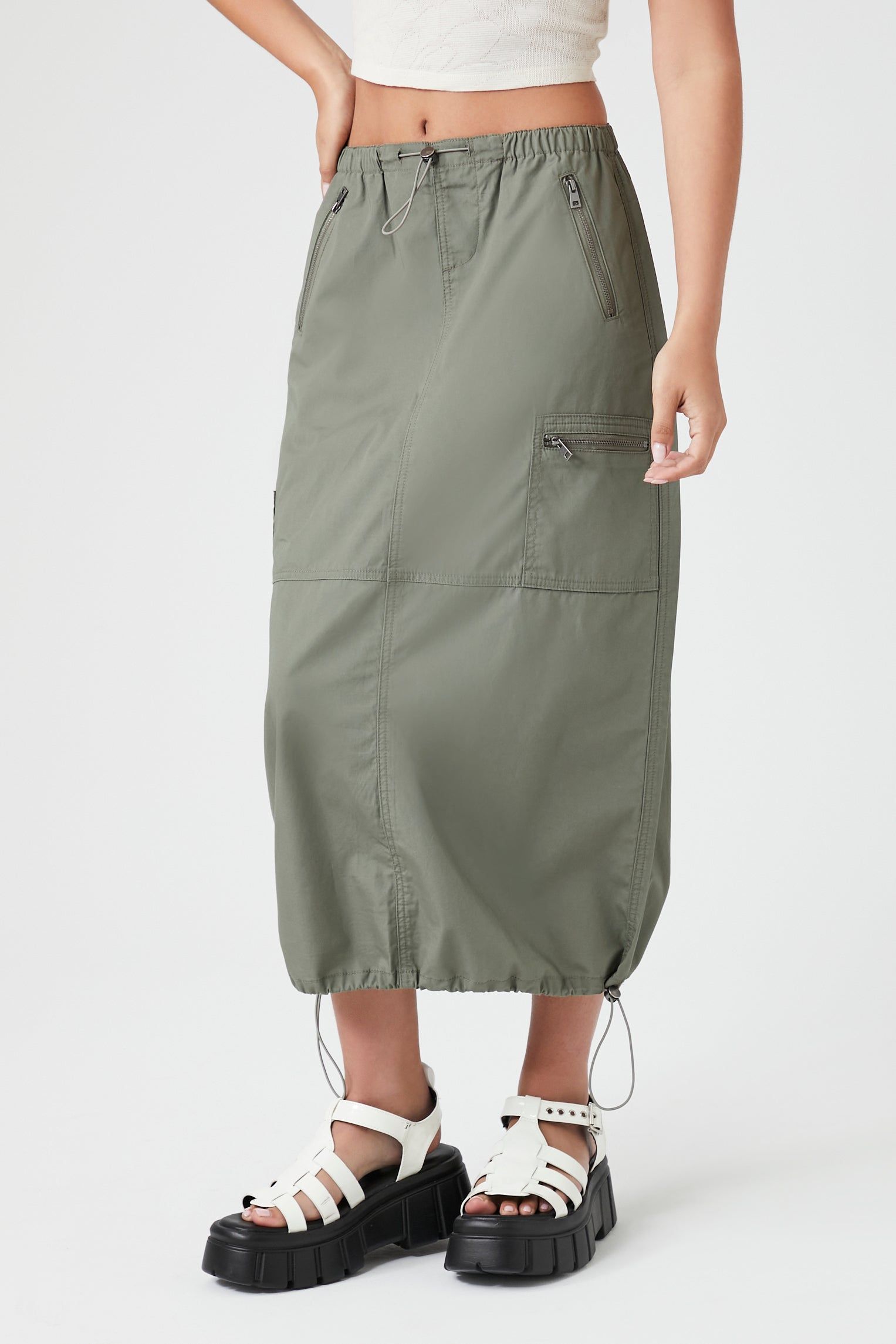 Poplin Utility Midi Skirt sold by Urban Planet product image thumbnail 3