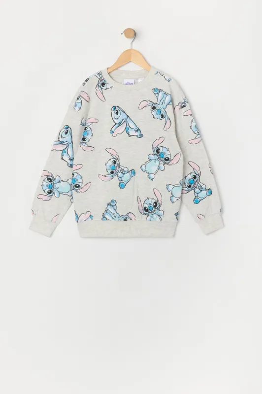 Girls Stitch Print Fleece Sweatshirt sold by Urban Planet
