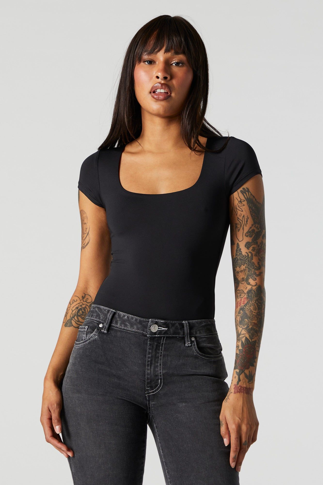 Contour Square Neck Short Sleeve Bodysuit sold by Urban Planet product image thumbnail 5
