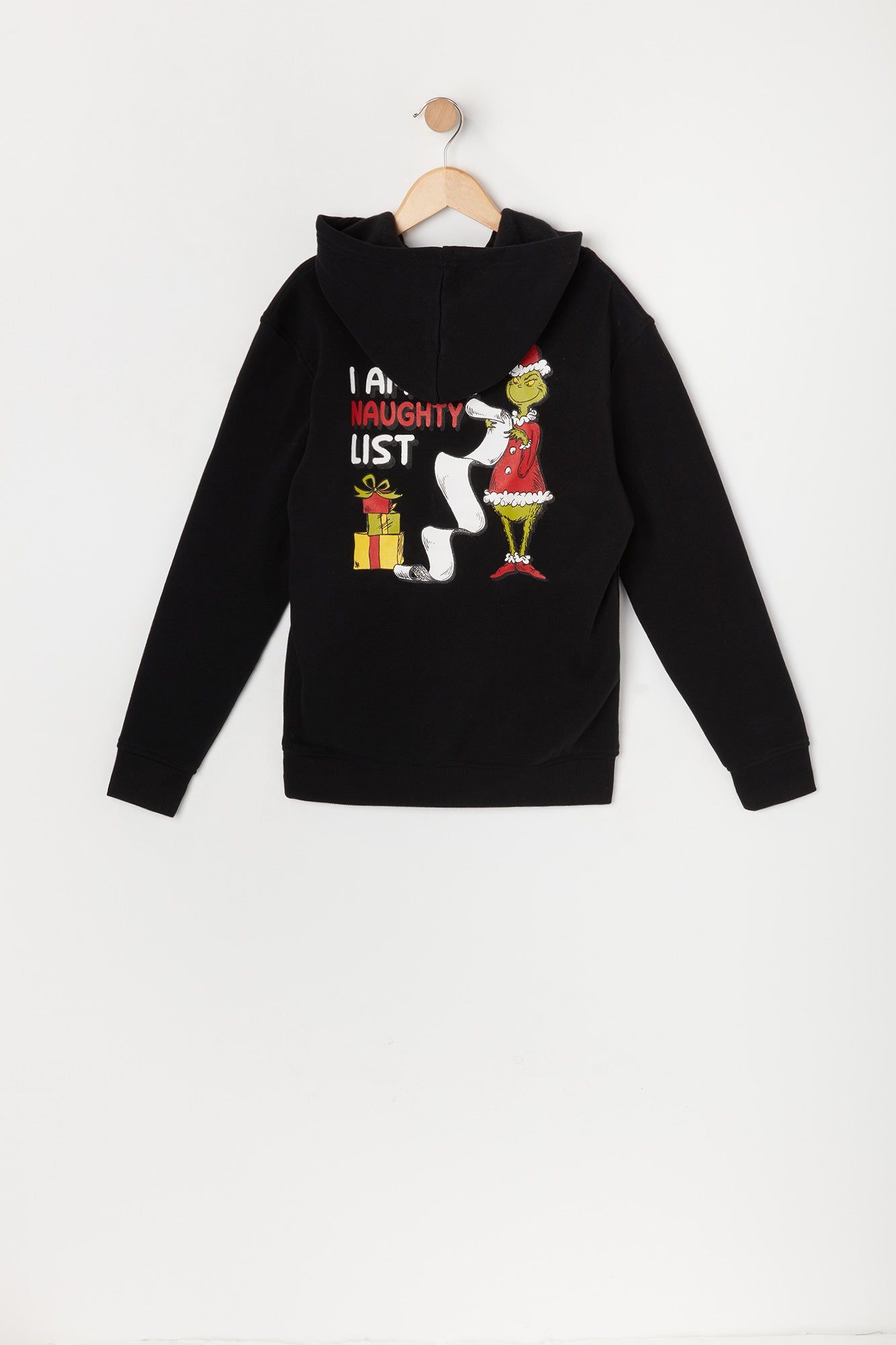 Boys Grinch Naughty List Graphic Fleece Hoodie sold by Urban Planet product image thumbnail 2