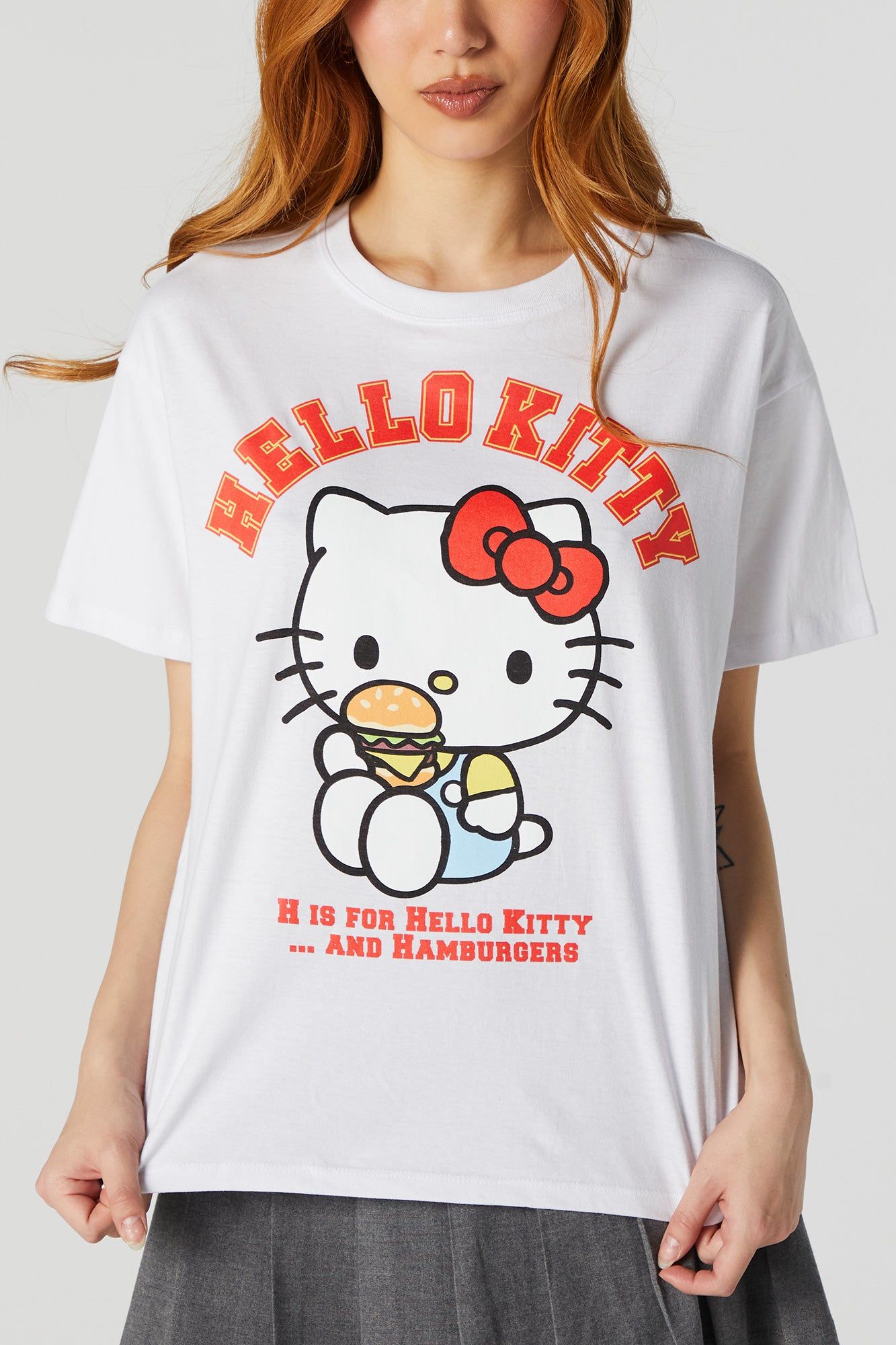 H is for Hello Kitty Graphic Boyfriend T-Shirt sold by Urban Planet