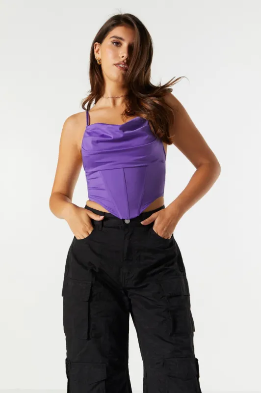 Cowl Neck Corset Top sold by Urban Planet