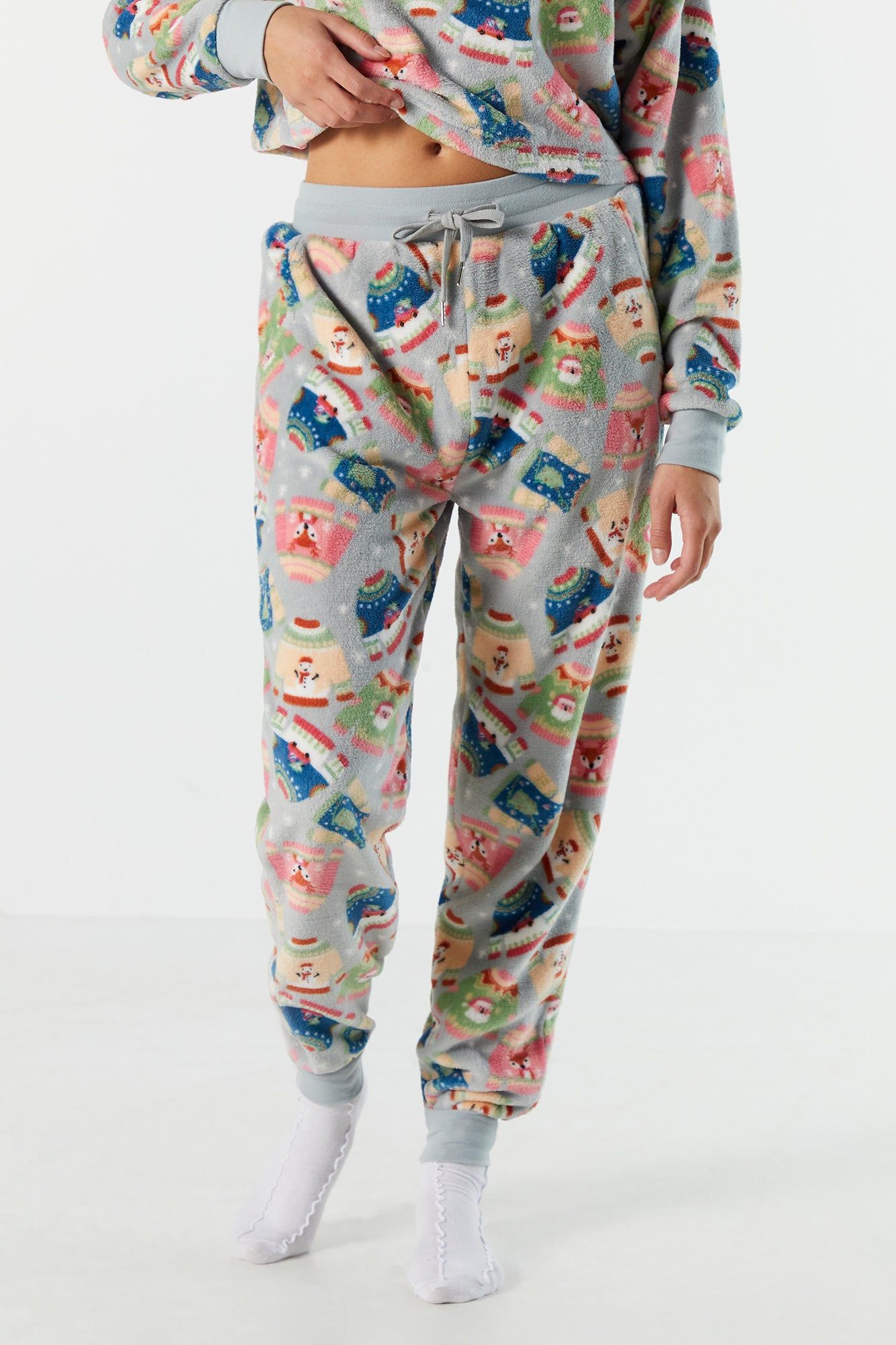 Plush Xmas Sweater Pajama Top sold by Urban Planet product image thumbnail 4