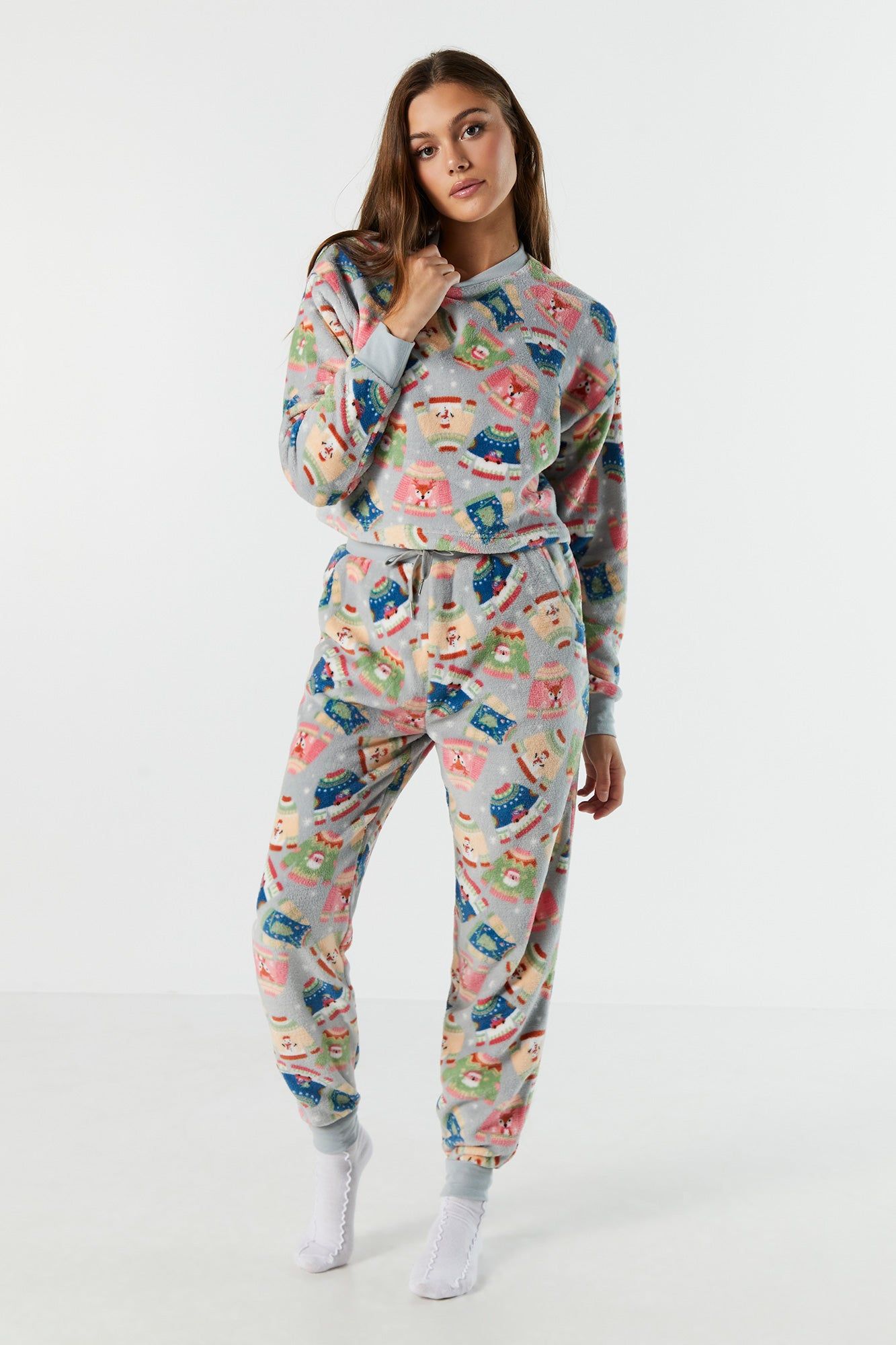 Plush Xmas Sweater Pajama Top sold by Urban Planet