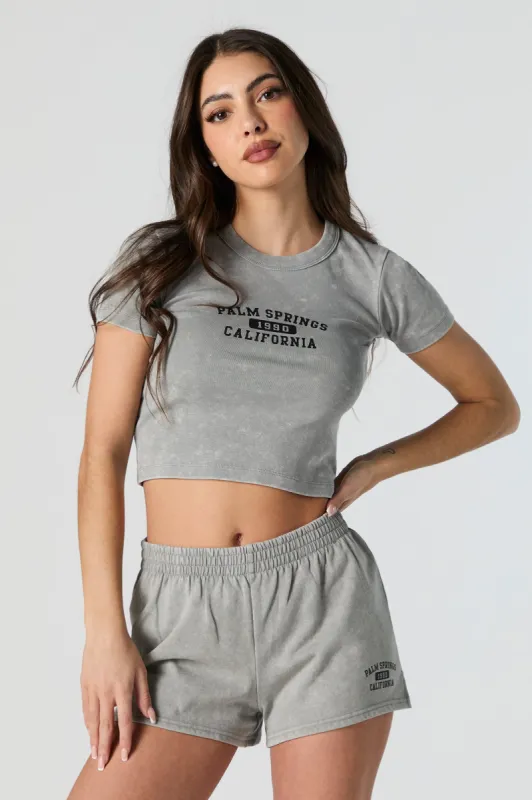 Palm Springs Graphic Washed Cropped T-Shirt sold by Urban Planet