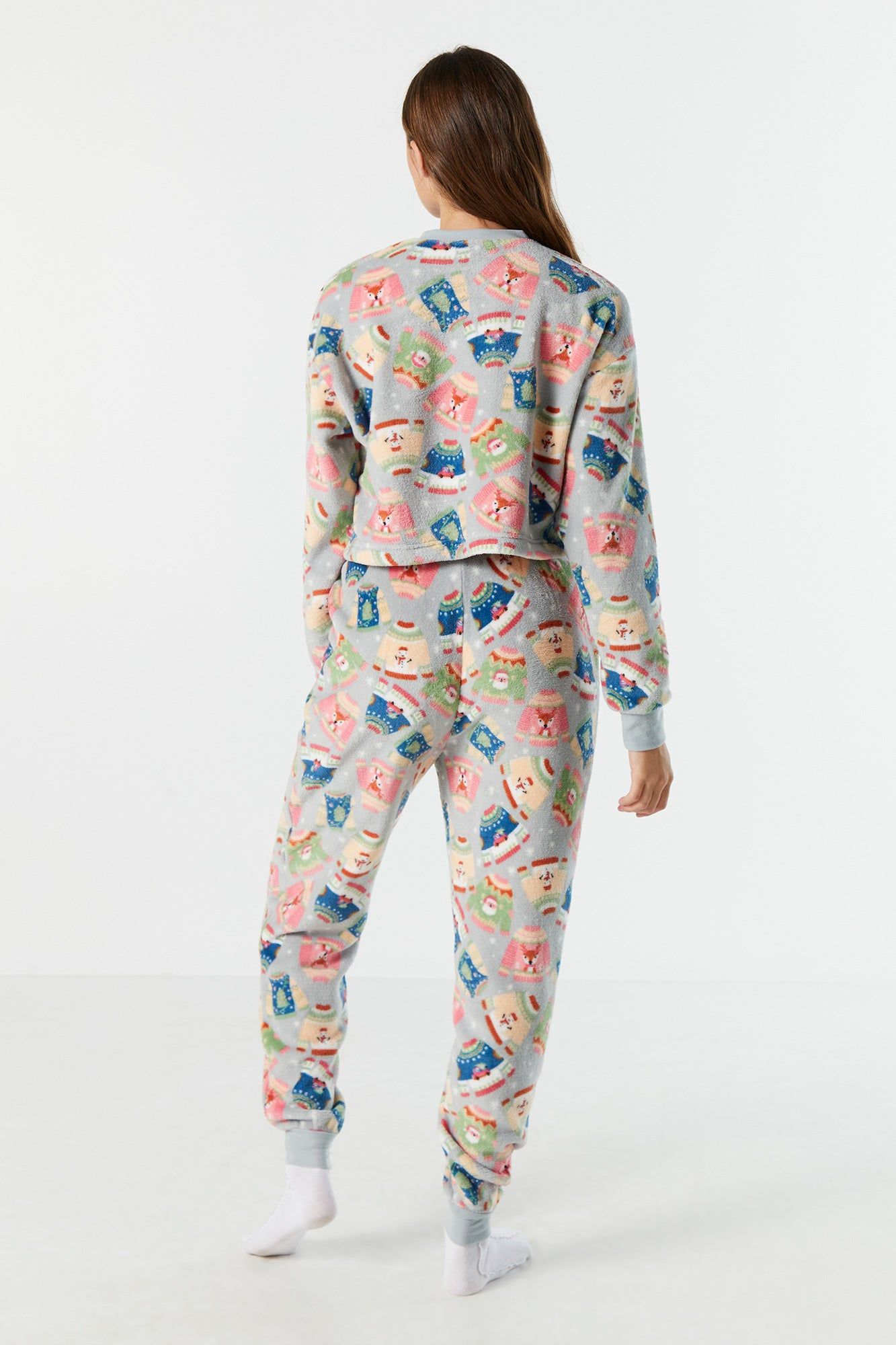 Plush Xmas Sweater Pajama Top sold by Urban Planet product image thumbnail 5