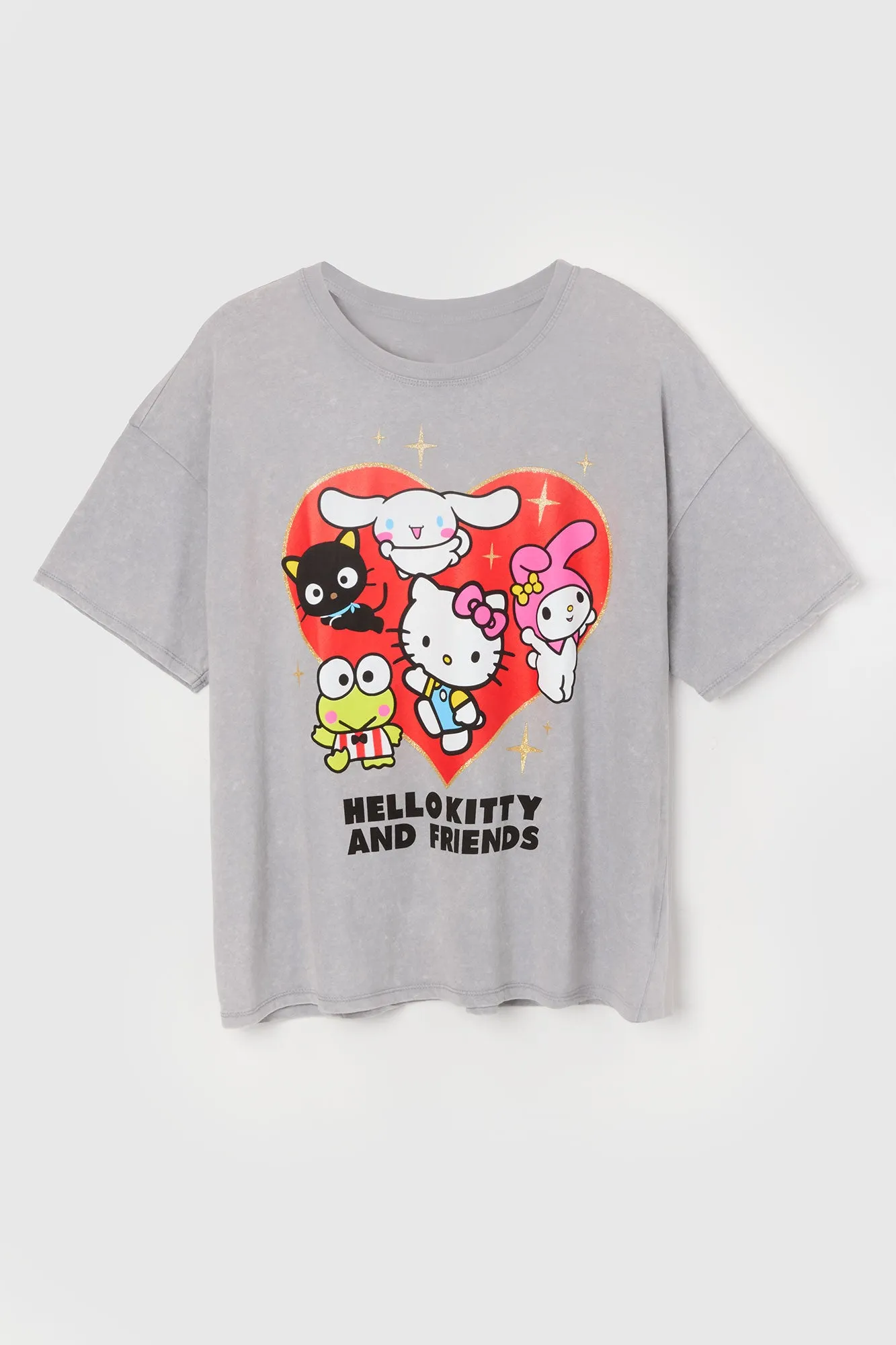 Hello Kitty and Friends Graphic Washed Boyfriend T-Shirt sold by Urban Planet product image thumbnail 4