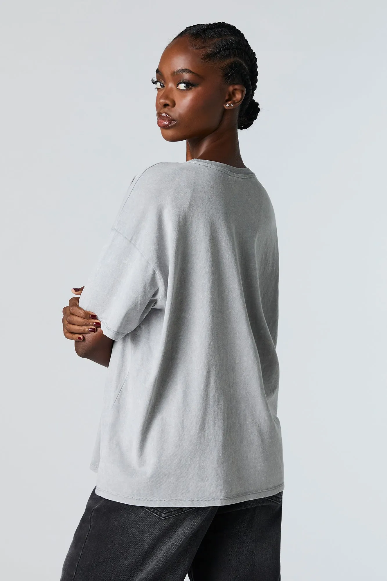 Hello Kitty and Friends Graphic Washed Boyfriend T-Shirt sold by Urban Planet product image thumbnail 3