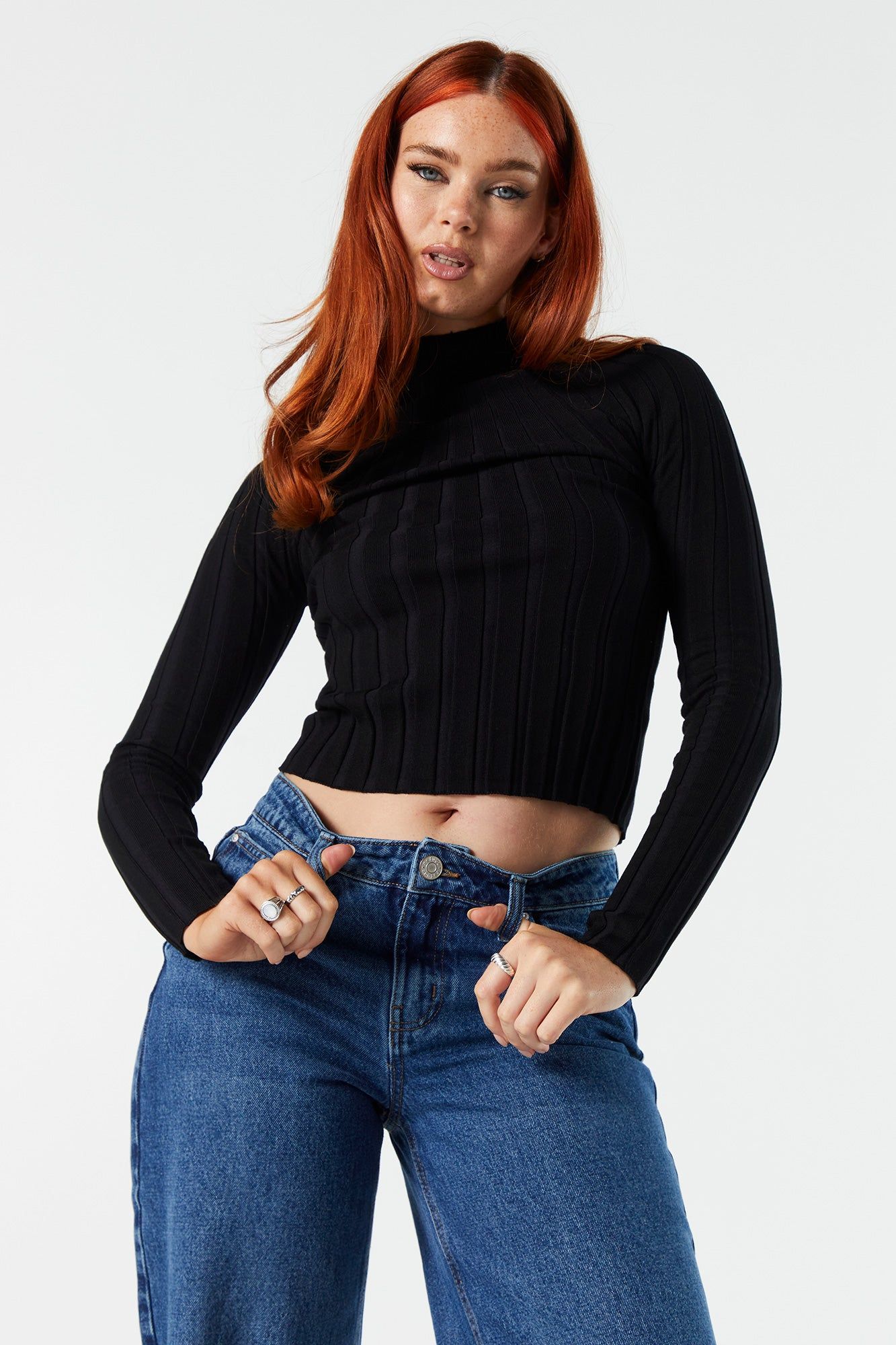 Ribbed Turtleneck Long Sleeve Top sold by Urban Planet product image thumbnail 4