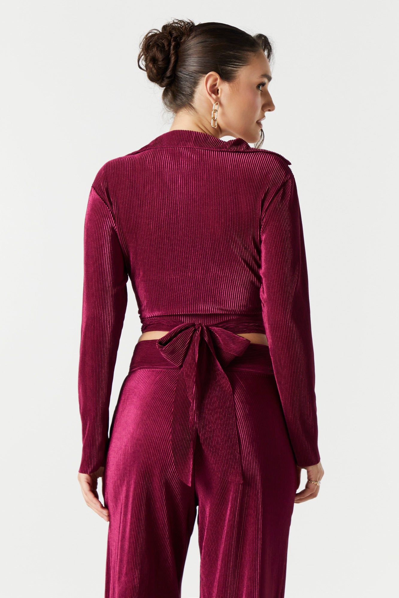 Crinkle Satin Front Tie Top sold by Urban Planet product image thumbnail 5