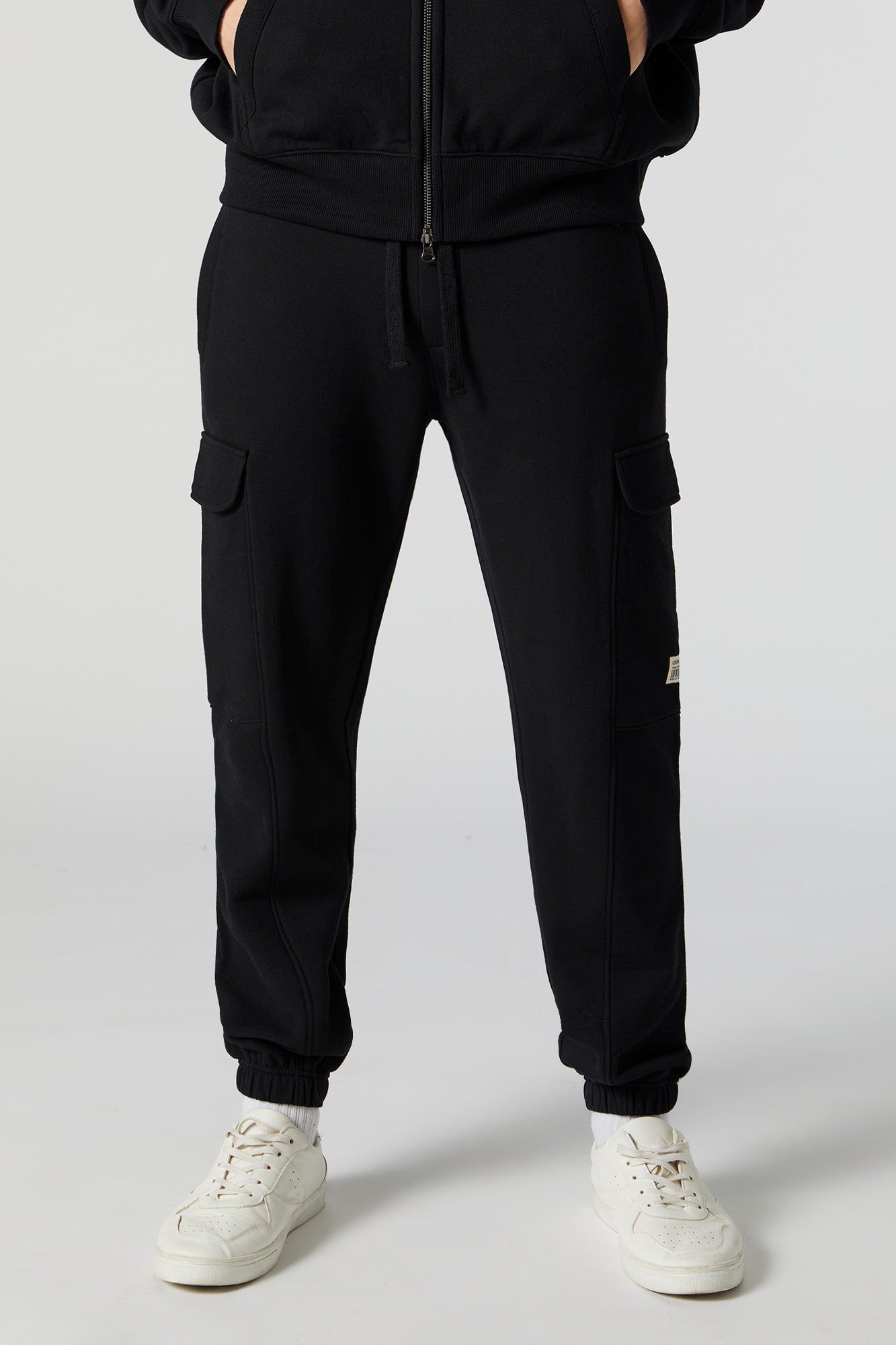 Solid Fleece Cargo Jogger sold by Urban Planet