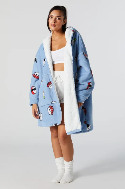 Haut surdimensionné bleu avec fermeture à glissière sold by Urban Planet