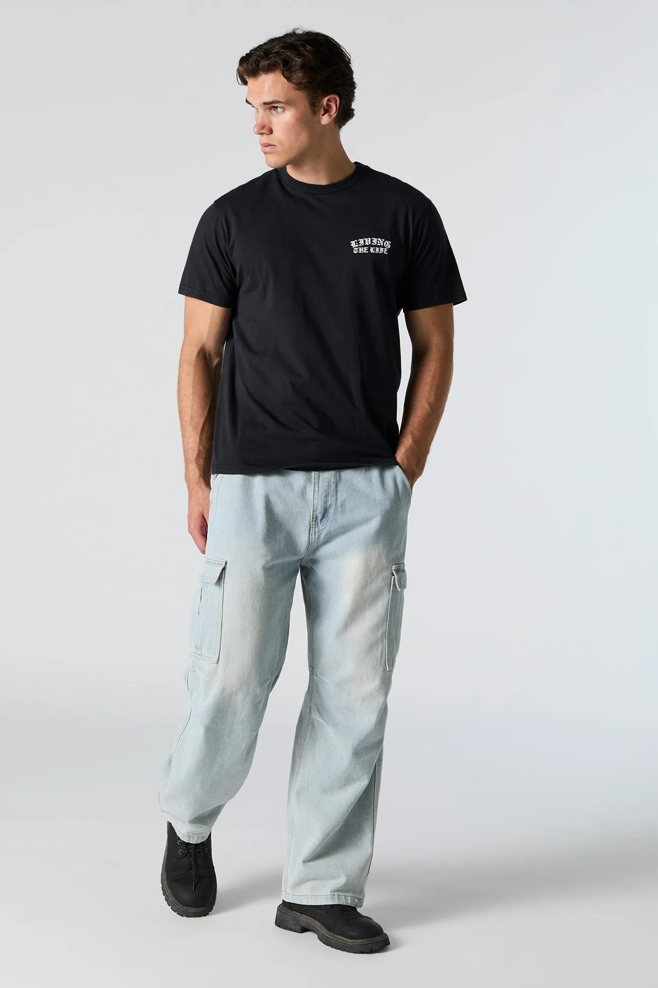 Living the Life Graphic T-Shirt sold by Urban Planet product image thumbnail 3