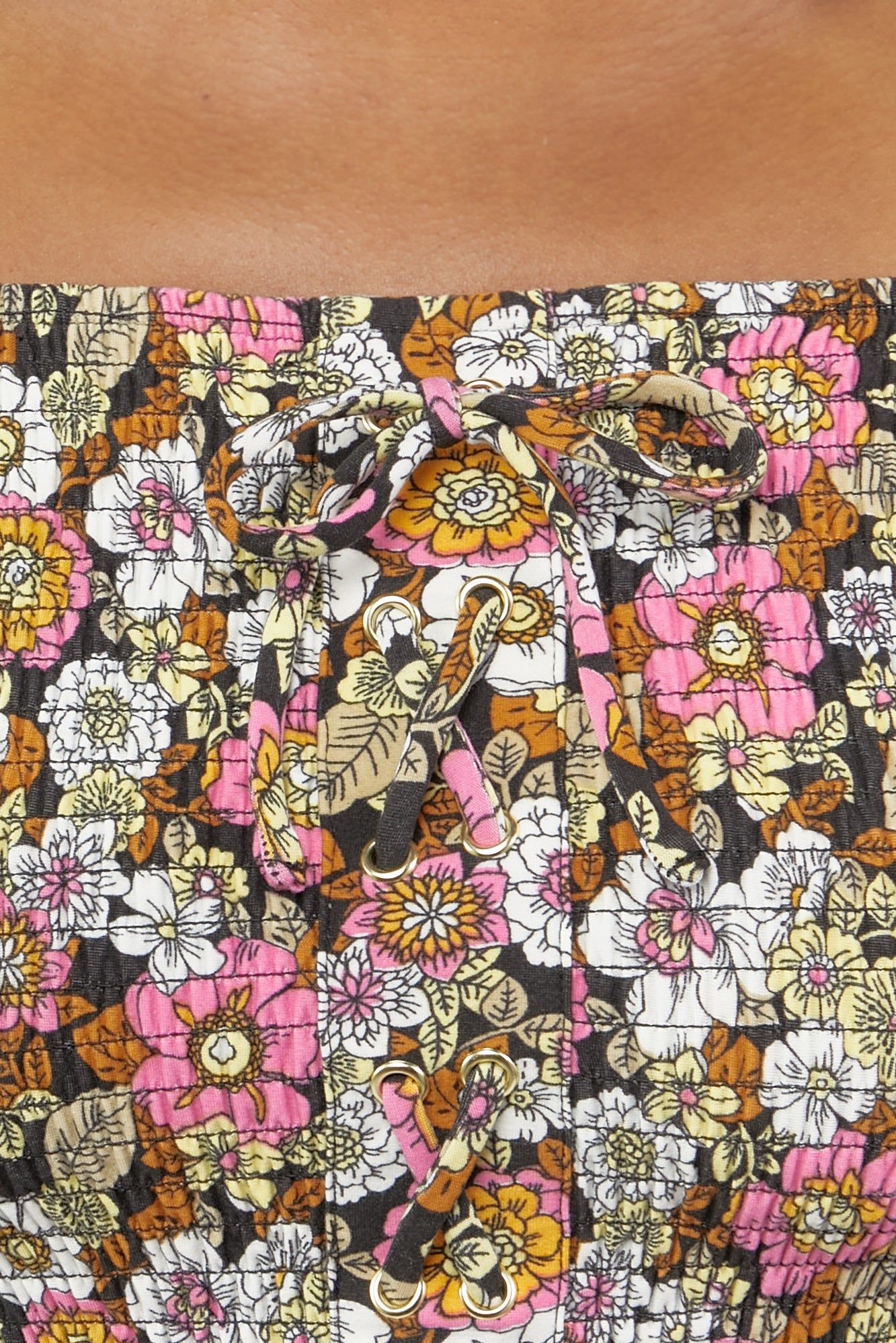 Floral Print Smocked Off The Shoulder Crop Top sold by Urban Planet product image thumbnail 4